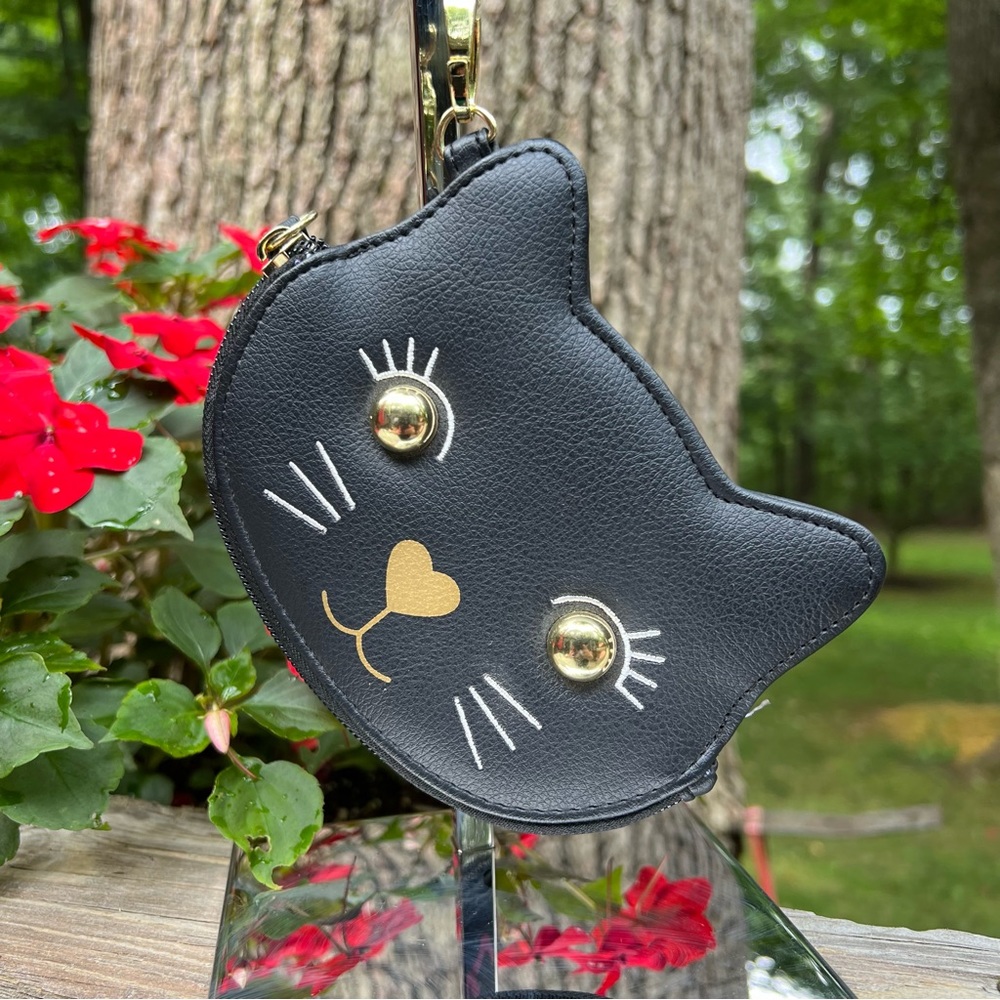 Luv Betsey By Betsey Johnson Purse Wristlet Coin Card Purse Black Kitty Cat ❤️ - Picture 2 of 7